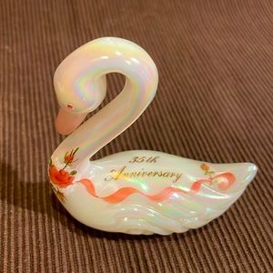 Fenton Opalescent 35th Anniversary Swan